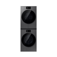 [삼성] 비스포크 AI 원바디 세탁기 21kg + 건조기 20kg + 상단 설치 키트 (다크스틸)