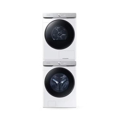 [삼성] 비스포크 AI 세탁기 25kg + 건조기 21kg + 상단 설치 키트 (화이트)