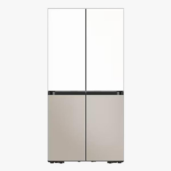 [삼성] NEW 비스포크 AI 하이브리드 냉장고 4도어 키친핏 Max 633L (푸드쇼케이스) 에센셜화이트(상)+에센셜베이지(하)